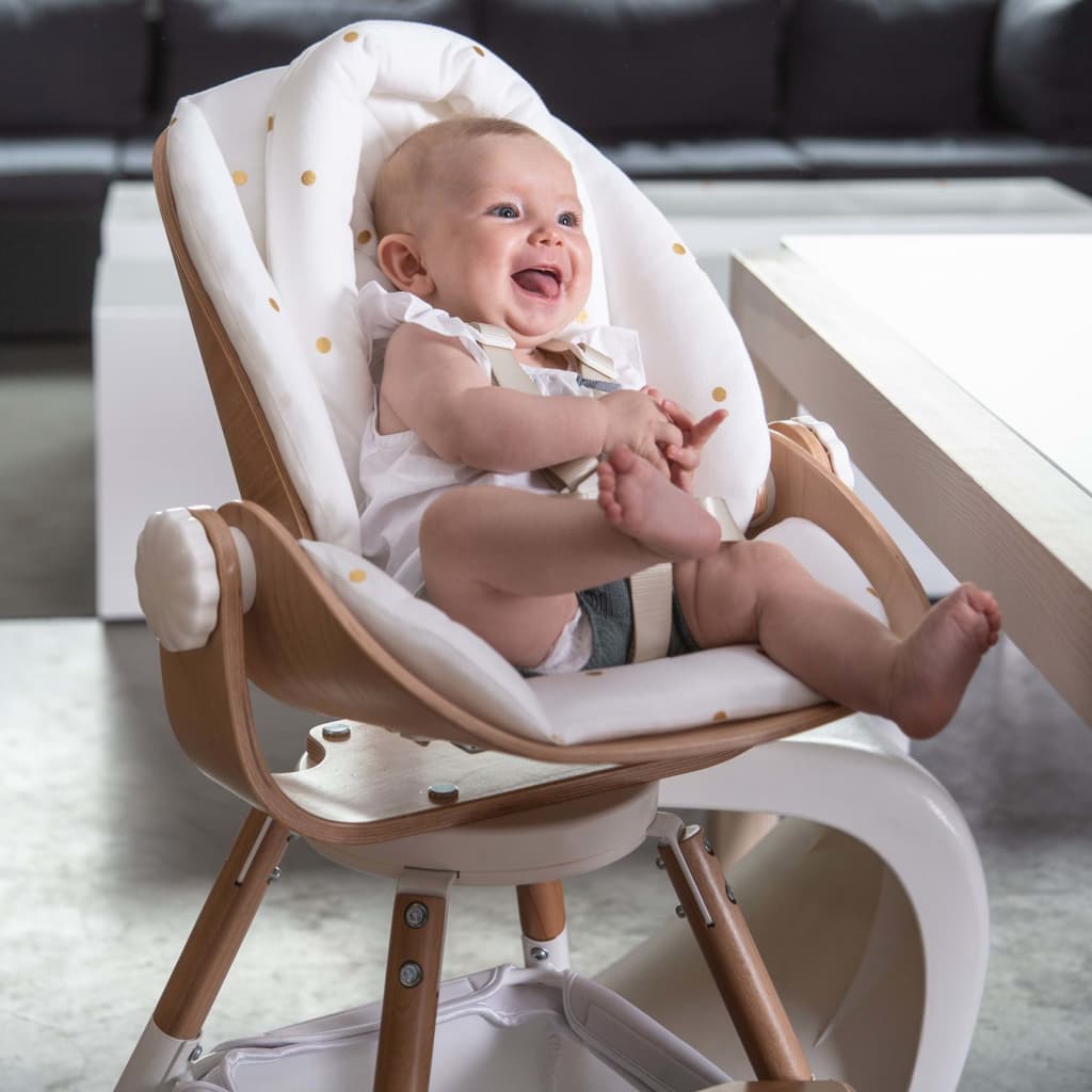 Childhome Kinderstoelkussen Gouden Stippen Evolu Newborn Jersey Wit