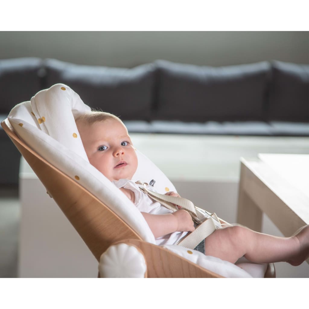 Childhome Kinderstoelkussen Gouden Stippen Evolu Newborn Jersey Wit