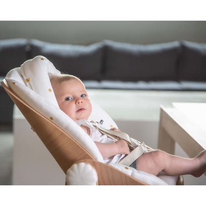 Childhome Kinderstoelkussen Gouden Stippen Evolu Newborn Jersey Wit