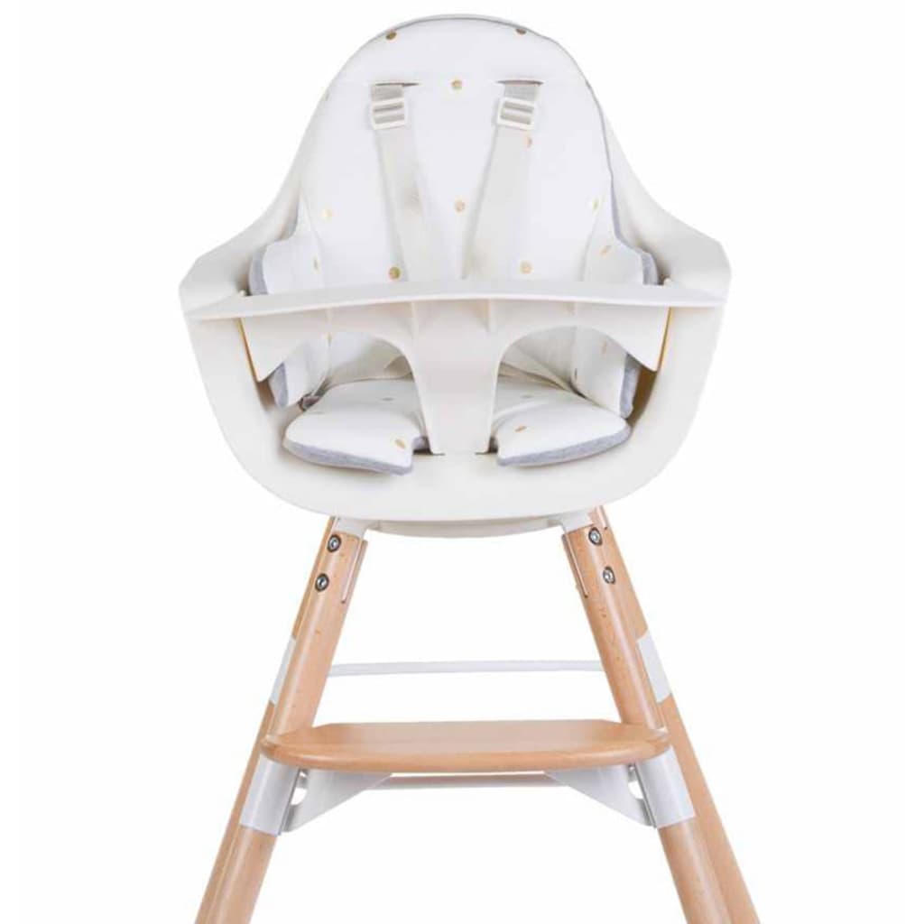 Childhome Kinderstoelkussen Evolu Goudkleurige Stippen Wit en goud