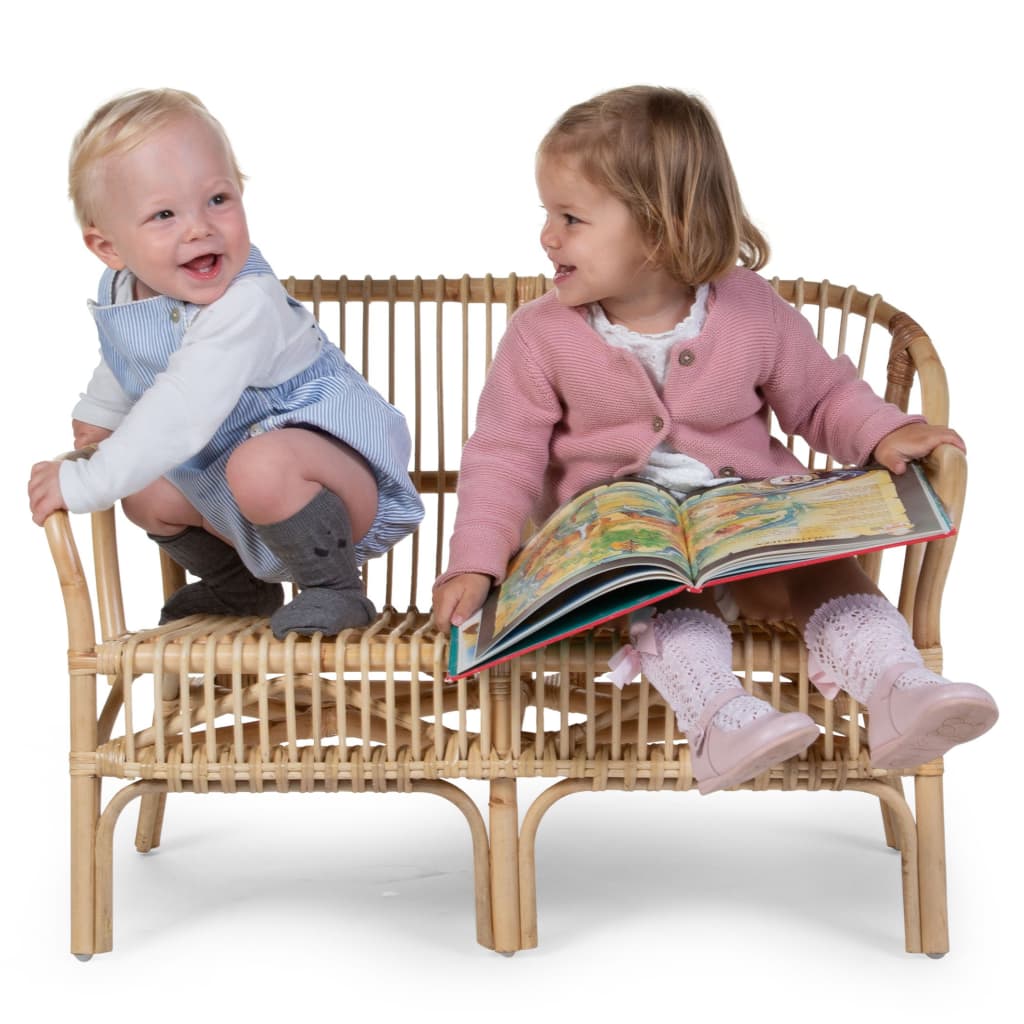 Childhome Kinderbankje Met Kussen Montana Rattan