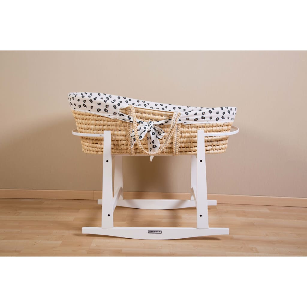 Childhome Mozesmand Met Matras En Hoes Naturel En Luipaardprint natural leopard