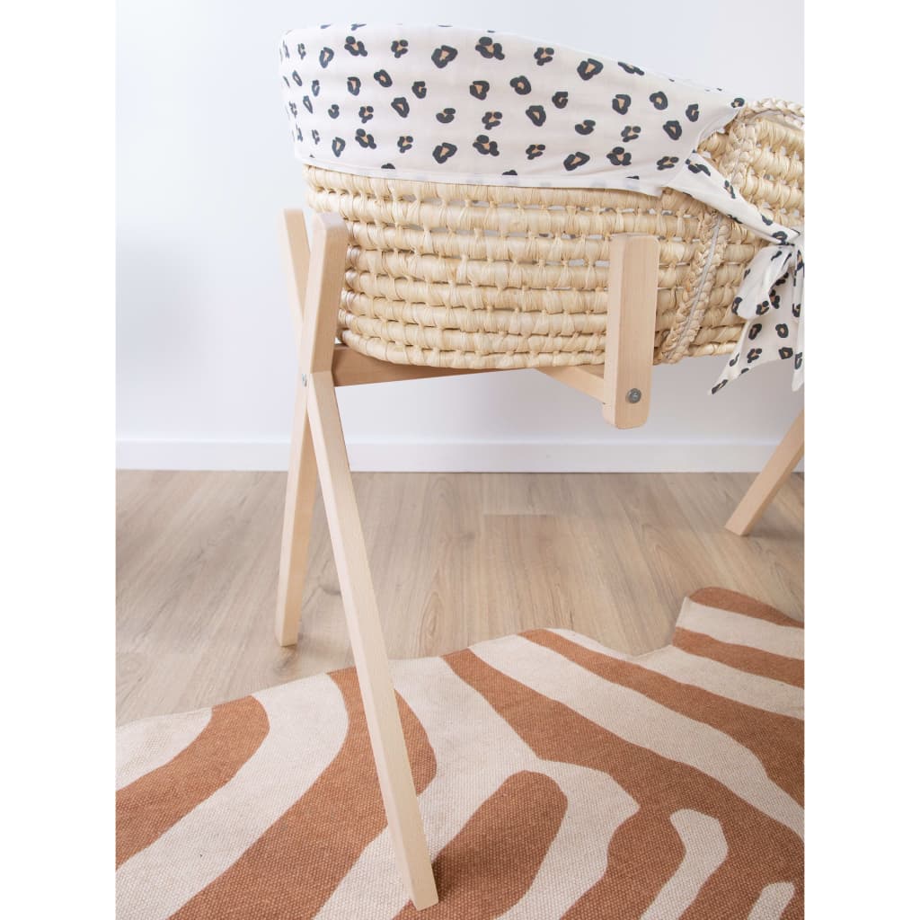 Childhome Mozesmand Met Matras En Hoes Naturel En Luipaardprint natural leopard
