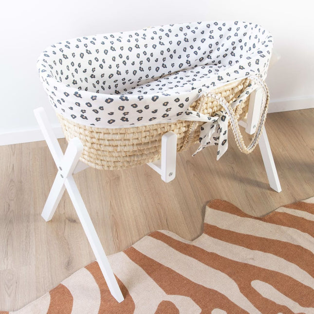 Childhome Mozesmand Met Matras En Hoes Naturel En Luipaardprint natural leopard