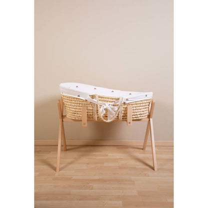 Childhome Mozesmand Met Matras En Hoes Naturel En Hartjesprint natural hearts