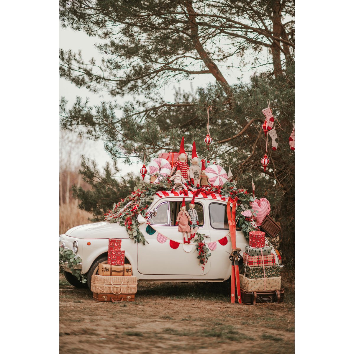 "Rood geruit snoepje" patchwork kerstkussen, cadeau-idee voor de feestdagen