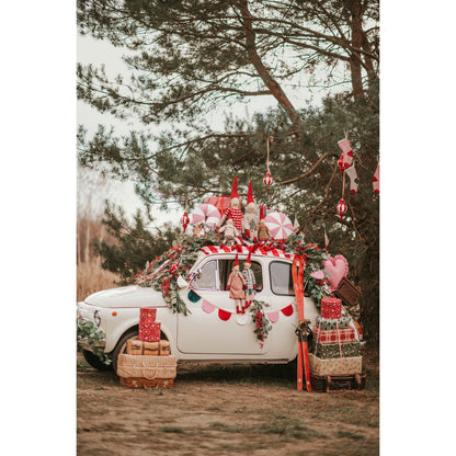 "Rood geruit snoepje" patchwork kerstkussen, cadeau-idee voor de feestdagen