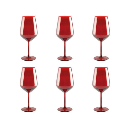 Wijnglazen rood 6 stuks Marie Design