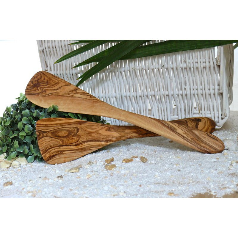 Keukenspatels olijfhout set van 2 (30 cm)