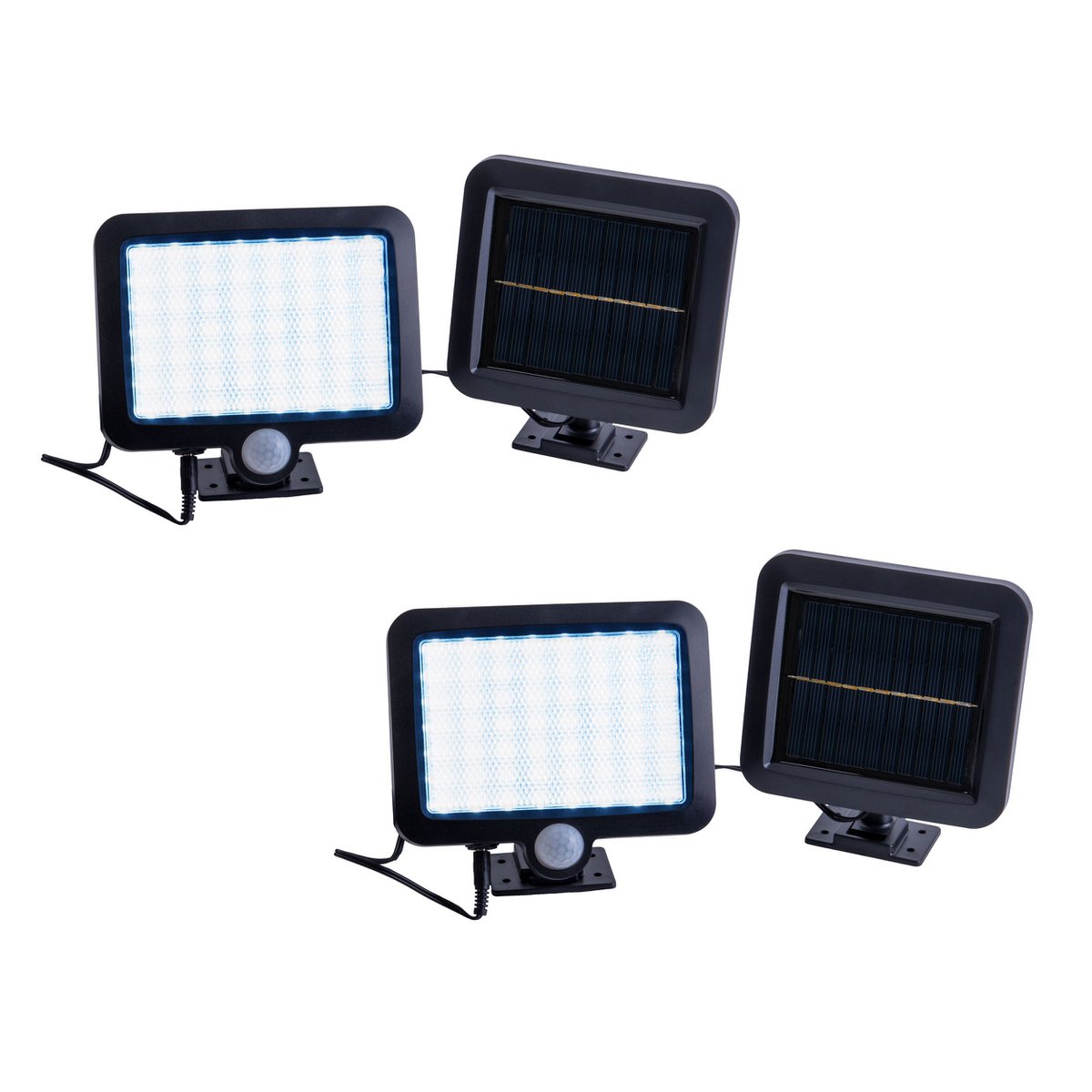 2 Set LED Solar Buitenwandlamp Pepe Zwart Voor Buiten