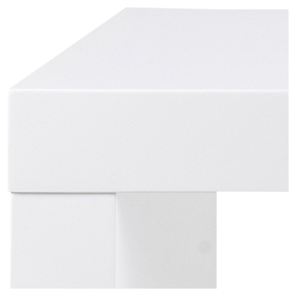 Bartafel 130x60x105 cm wit hoogglans MDF staal