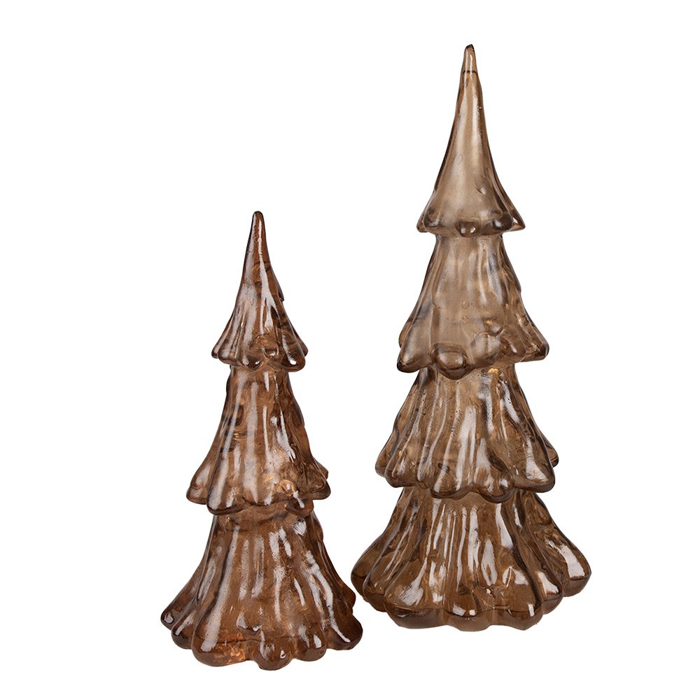 Kerstboom decoratie LED 12x24 cm goud bruin kunststof