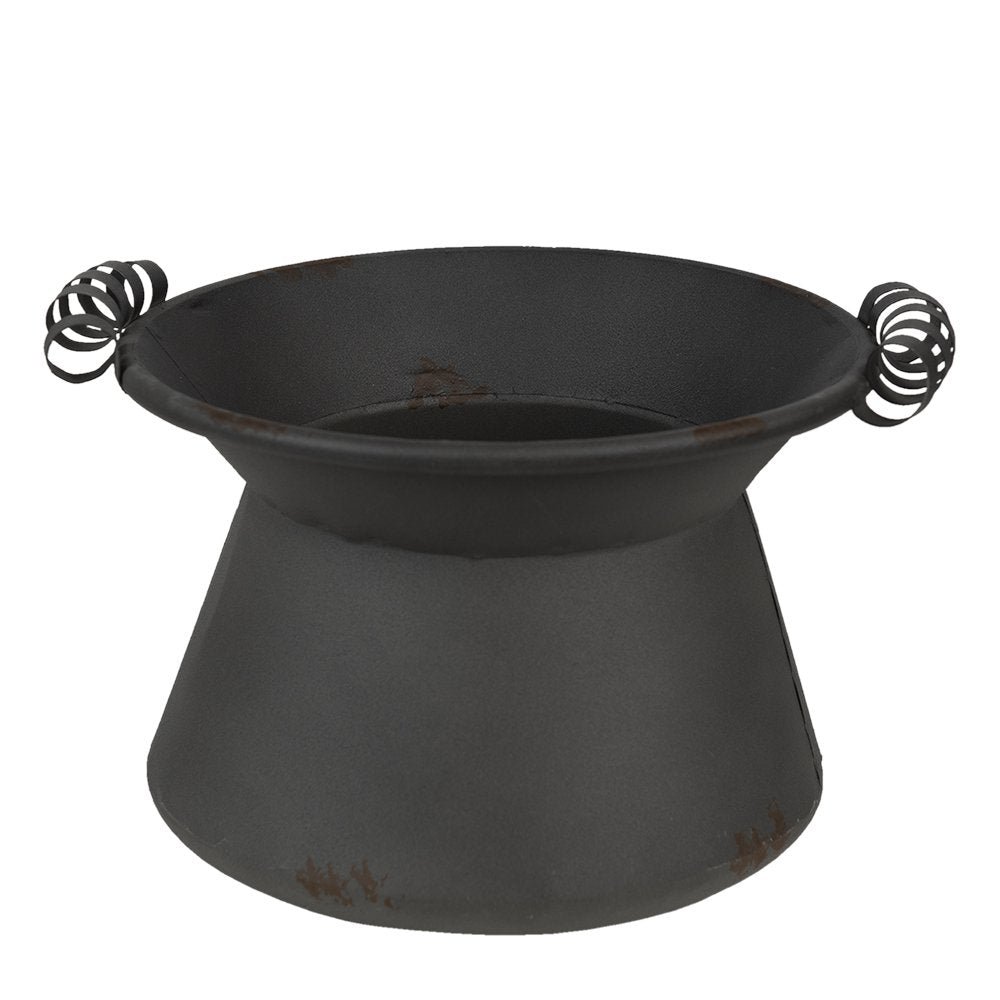 Bloempot set 2 stuks Ø28 Ø22 cm grijs ijzer