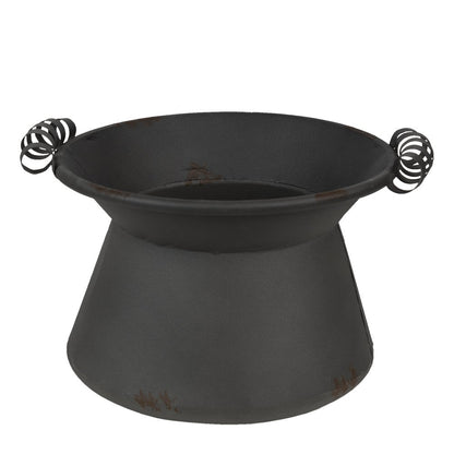 Bloempot set 2 stuks Ø28 Ø22 cm grijs ijzer