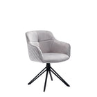 Armchair with honeycomb quilt in light grey