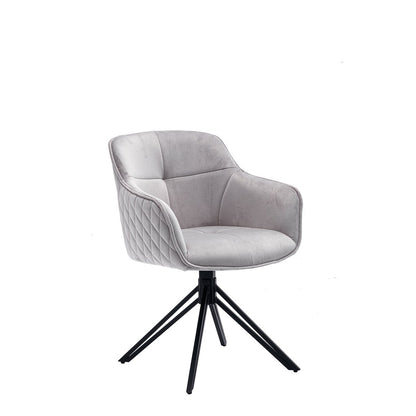 Fauteuil lichtgrijs fluweel draaibaar 360°