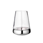 Lantaarnkaars glas 28 cm zilver hout