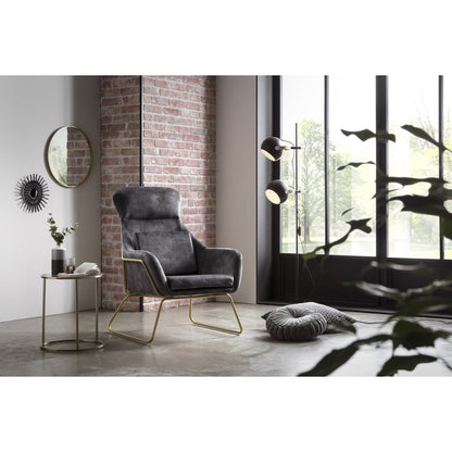 Grey velvet lounge chair