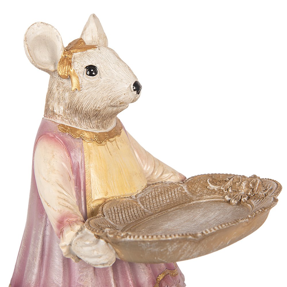Decoratiebeeld muis 17x15x26 cm beige kunststof