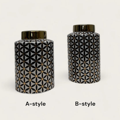 Gouden Busje Met Klavertje Zes Set In Goud En Zwart