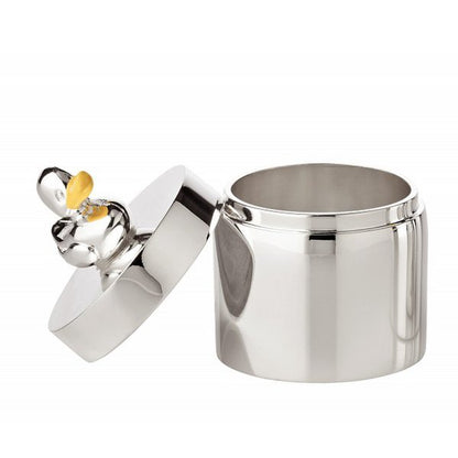 Edzard set 2 tandendoosjes eend 5 cm verzilverd