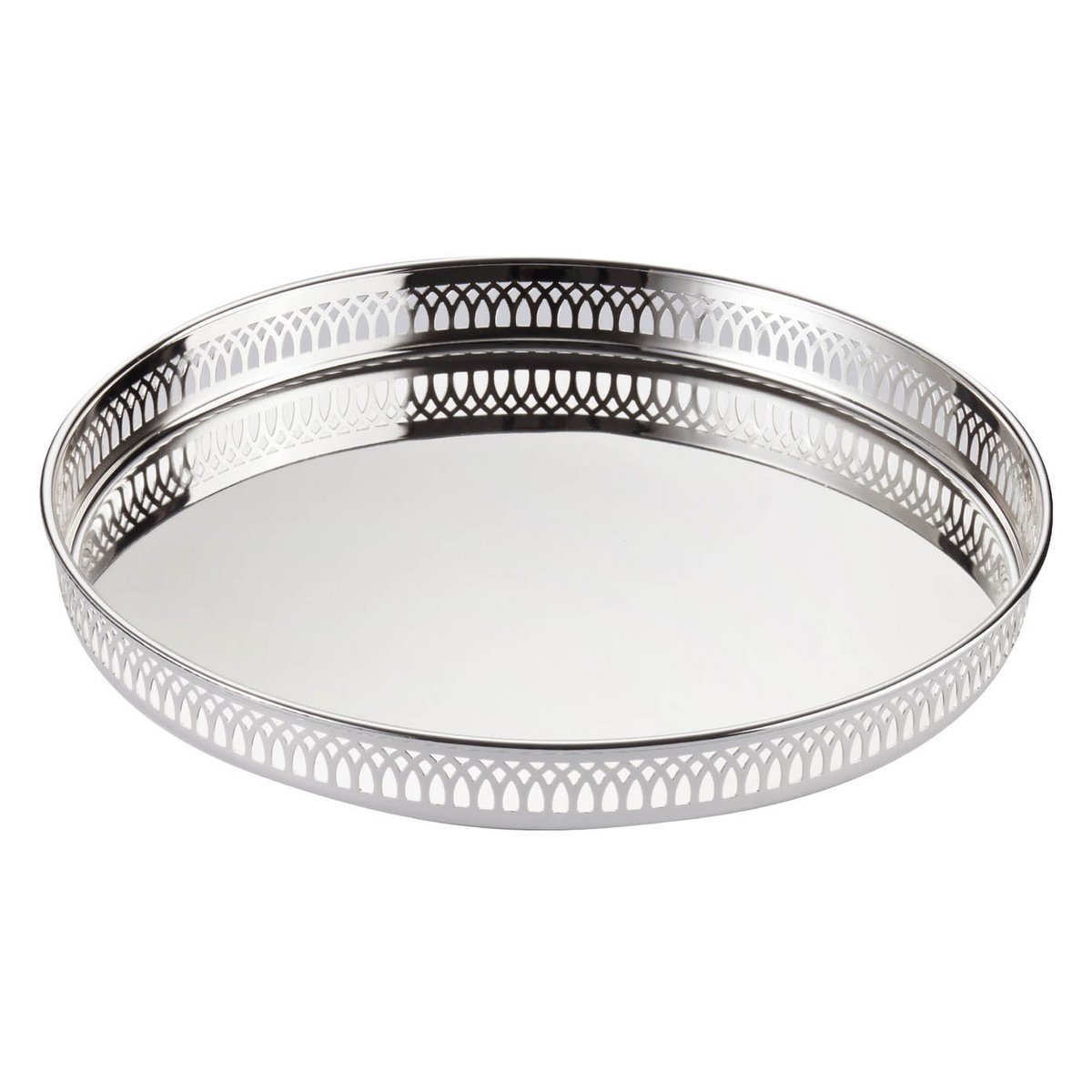 Dienblad rond 30 cm verzilverd