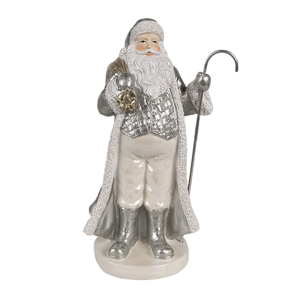 Christmas Decoration Santa Claus Figurine 20 cm Silver Plastic