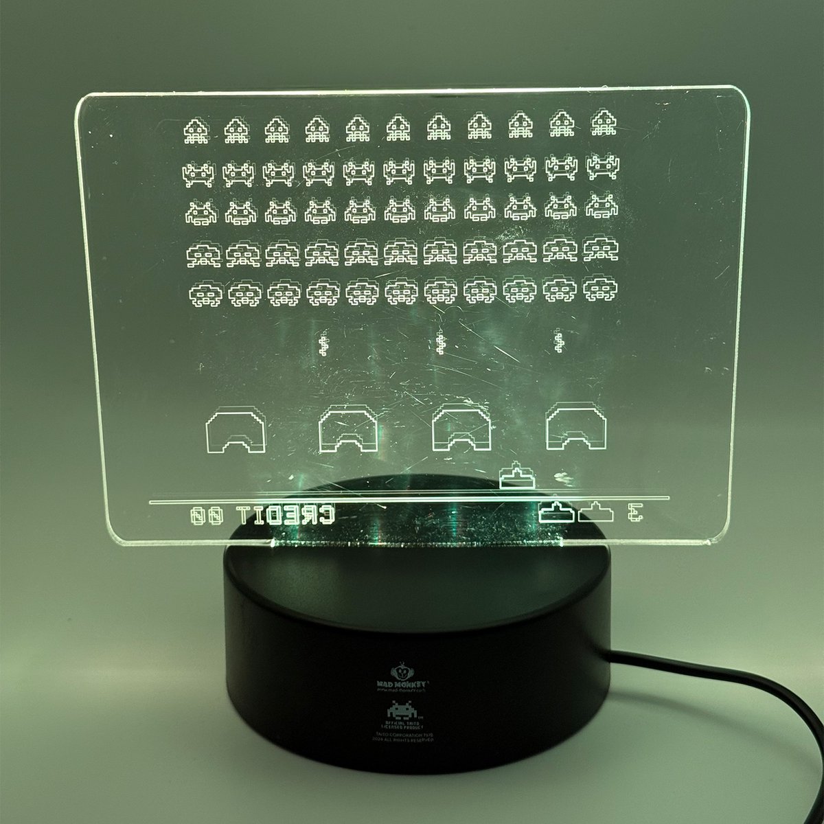 Acryllamp Space Invaders 15.5x12.5x4.8 cm LED kleurwissel