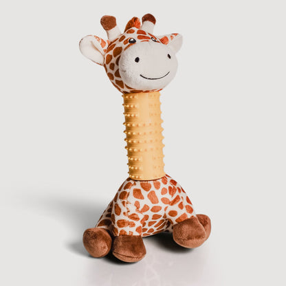 Hondenspeeltje giraffe 29.5 cm polyester TPR geel oranje