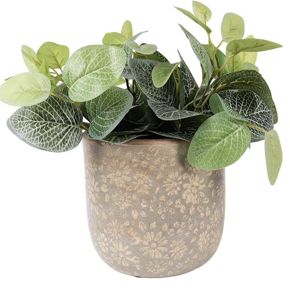 Flowerpot Ø 18x16 cm Grey Ceramic