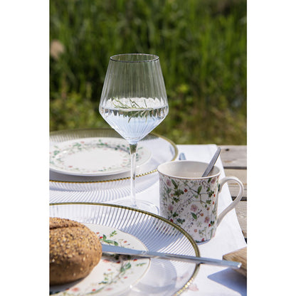 Mok 330 ml keramiek blauw bloemenprint