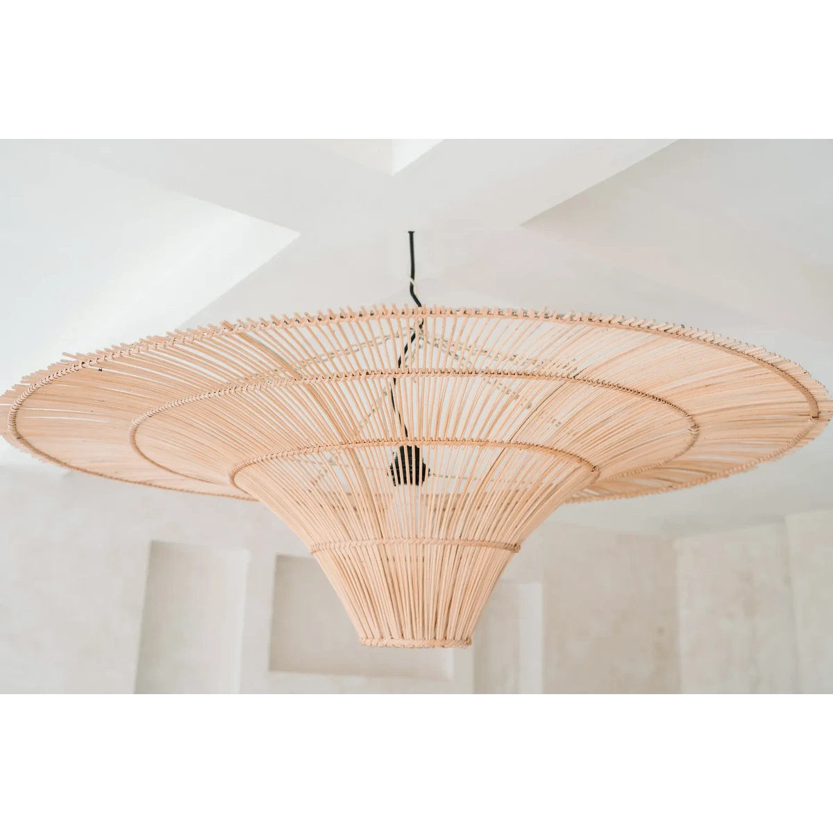 Hanglamp riet XL koepel naturel