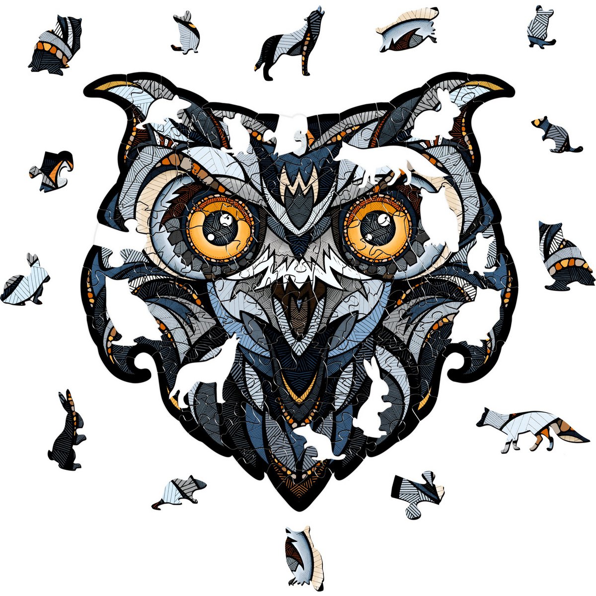 Eco Wood Art Eagle Owl Legpuzzel Maat L 38,4x38,8x0,4