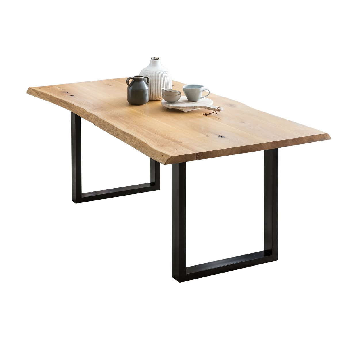 Eettafel massief eiken 240x100 cm boomrand