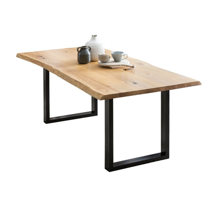 Eettafel massief eiken 240x100 cm boomrand