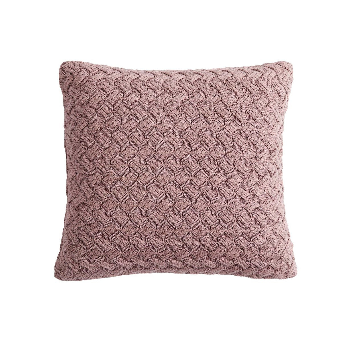 Kussenhoes 45x45 cm gebreid katoen poederige mauve