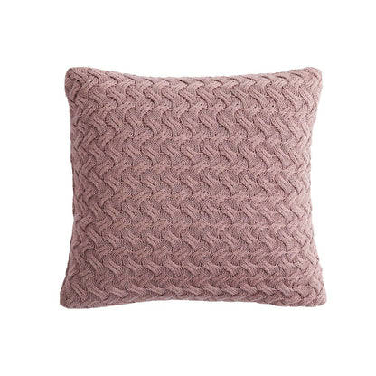Kussenhoes 45x45 cm gebreid katoen poederige mauve