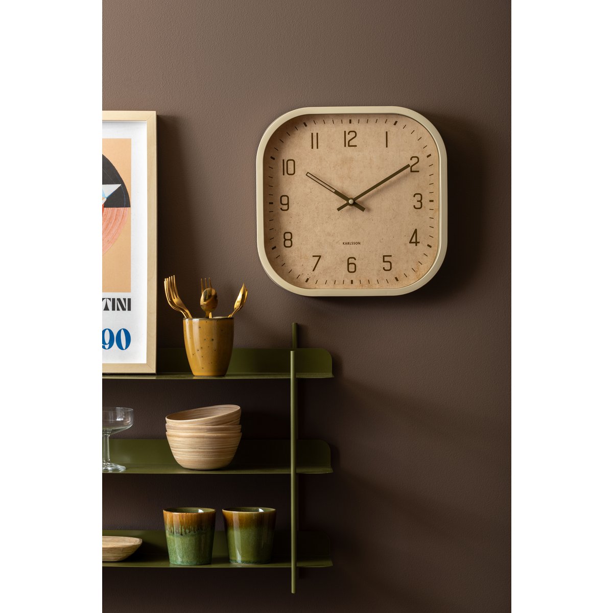 Wandrek 60x42 cm groen ijzer