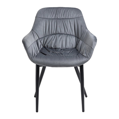 Fauteuil grijs fluweel 63x61x81.5 cm