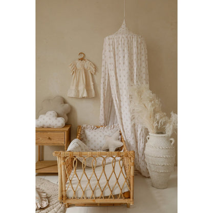 Mousseline Baldakijn Boho Flowers Voor Wieg En Kinderkamer