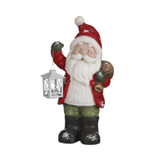 Santa Claus with Lantern Christmas Figurine - L22.5 x W16 x H45 cm - Red