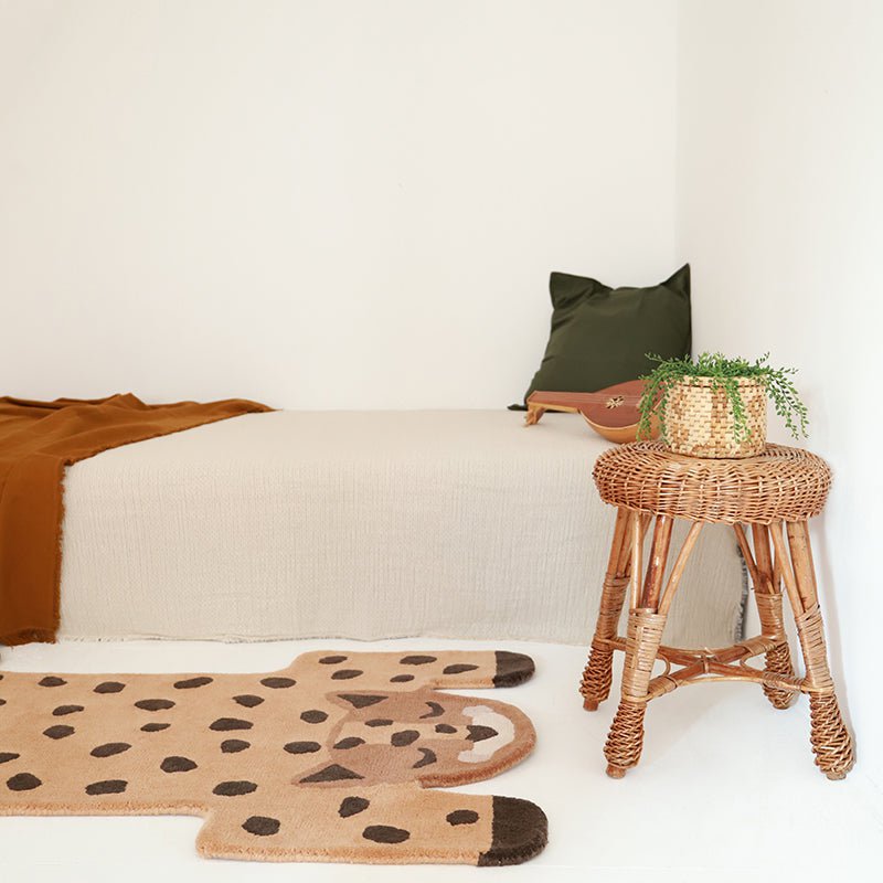 Vloerkleed kind luipaard 90x125 cm wol