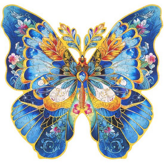 Houten legpuzzel Morpho Helena 28,8x27,6 cm berkenmultiplex