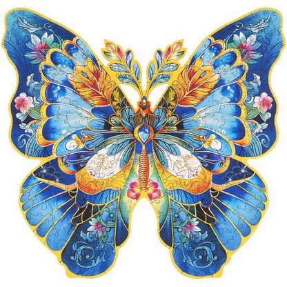 Houten legpuzzel Morpho Helena 28,8x27,6 cm berkenmultiplex