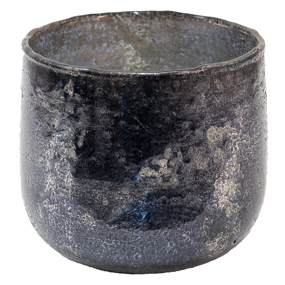 Tealight Holder Ø 13x12 cm Grey Glass Tealight Holder