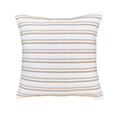 Kussenhoes 45x45 cm beige gestreept katoen