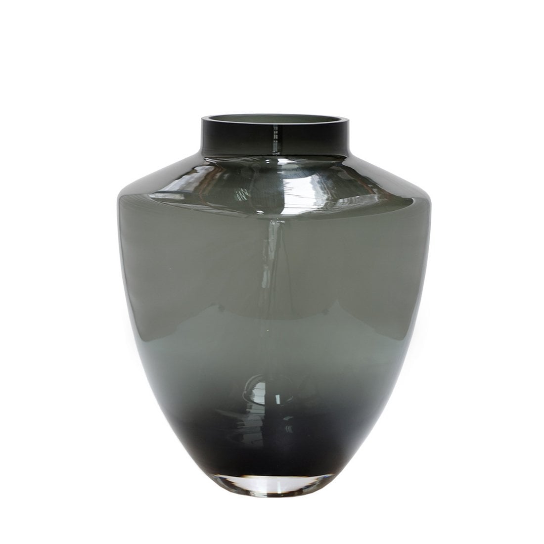 Vaas grijs glas Ø24.5x29 cm