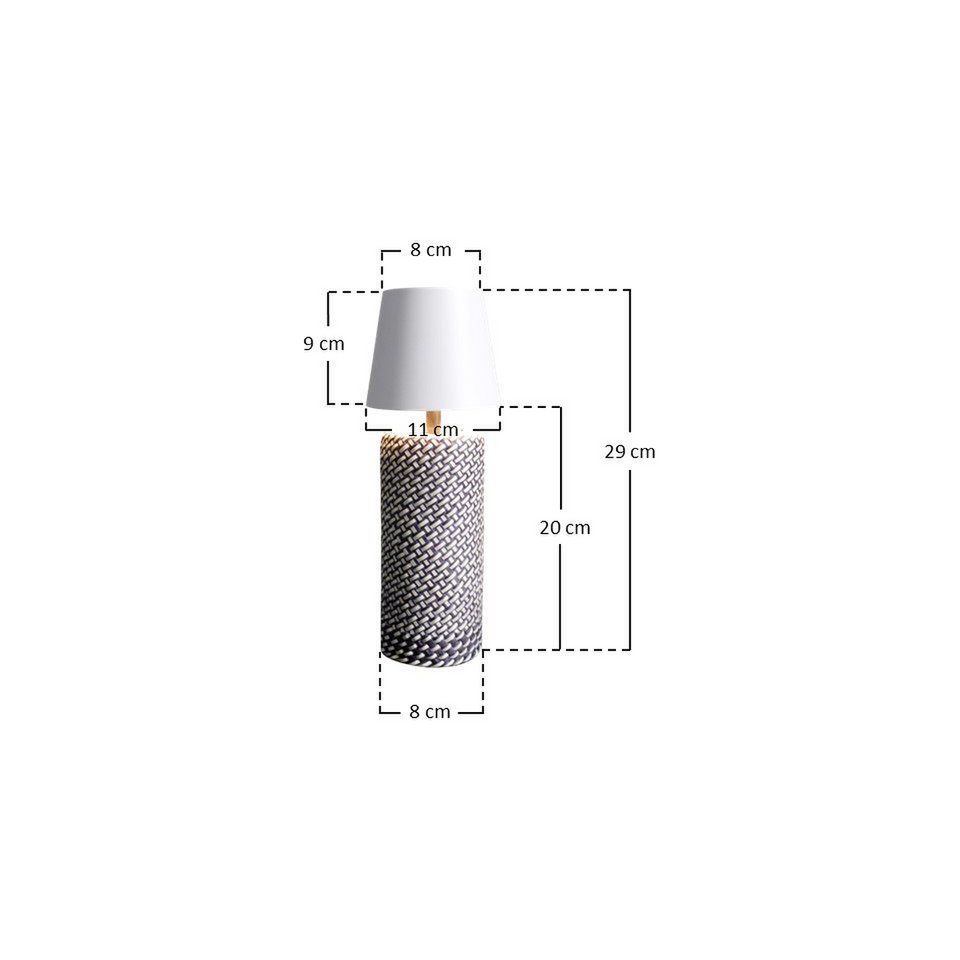 Tafellamp 29 cm zwart wit LED oplaadbaar
