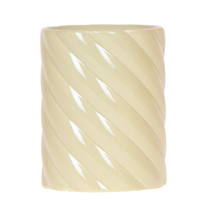 Round Ceramic Decorative Pot Ø9 cm Green/White