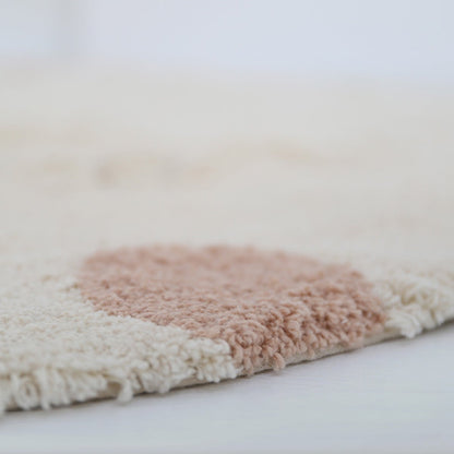 Nursery rug washable cotton flower flora flora flora round